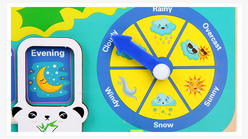 Montessori Wooden Calendar & Clock for Kids | Learn Time, Weather, Days & Seasons | Age 3+