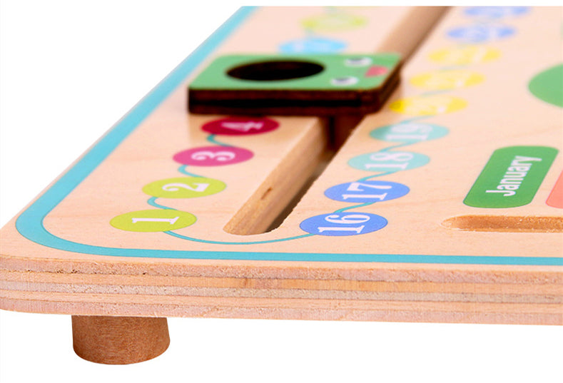 Montessori Wooden Calendar & Clock for Kids | Learn Time, Weather, Days & Seasons | Age 3+