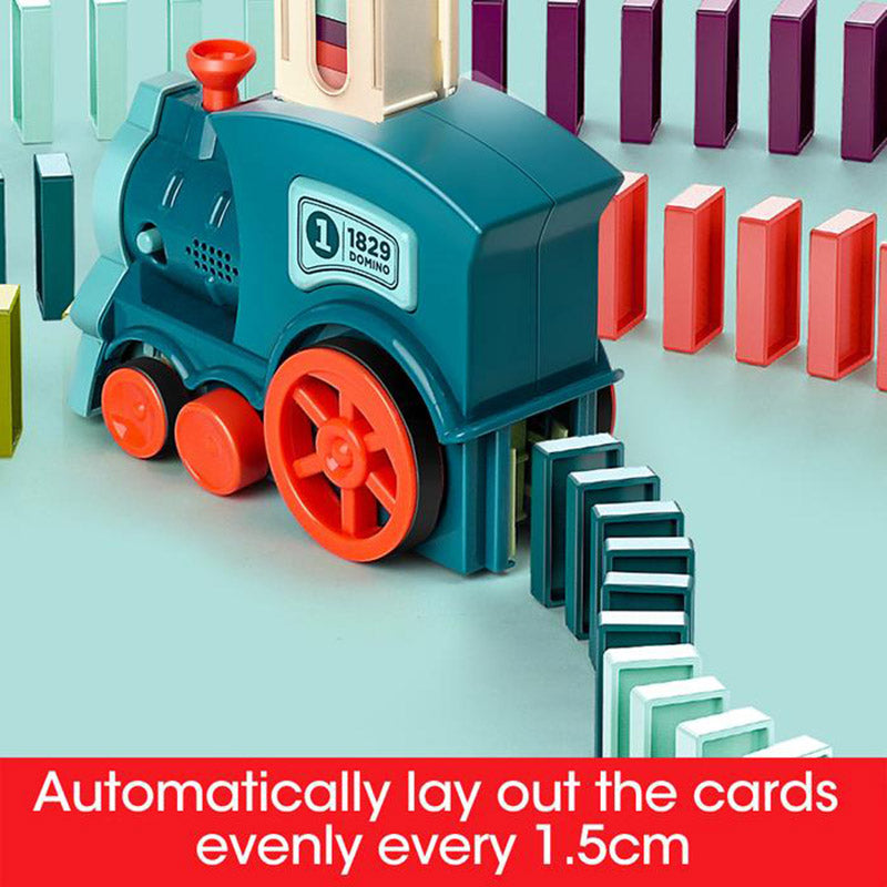 Automatic Domino Train Toy | Motorised Track Laying for Kids | STEM Puzzle with Light & Sound