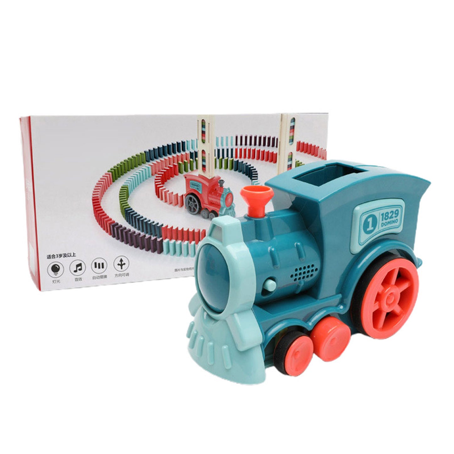Automatic Domino Train Toy | Motorised Track Laying for Kids | STEM Puzzle with Light & Sound
