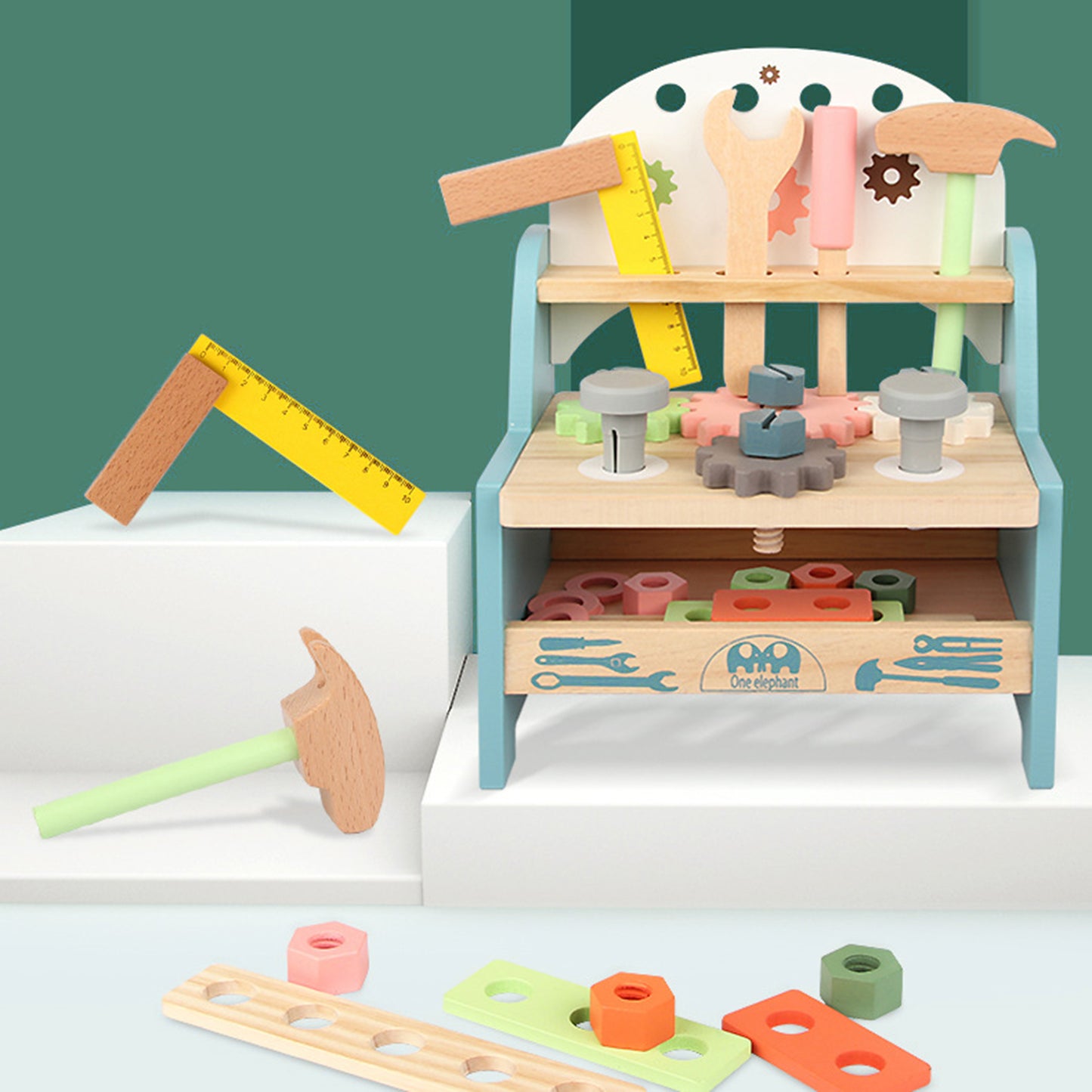 Wooden Kids Tool Bench | Mini Workshop Toy with Tools for Toddlers