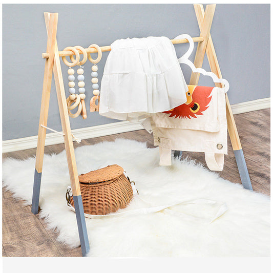 Scandi Wooden Baby Activity Gym | Montessori Hanging Toys for Sensory Play | Newborn to 6 Months