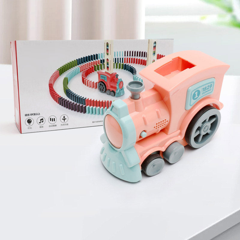 Automatic Domino Train Toy | Motorised Track Laying for Kids | STEM Puzzle with Light & Sound