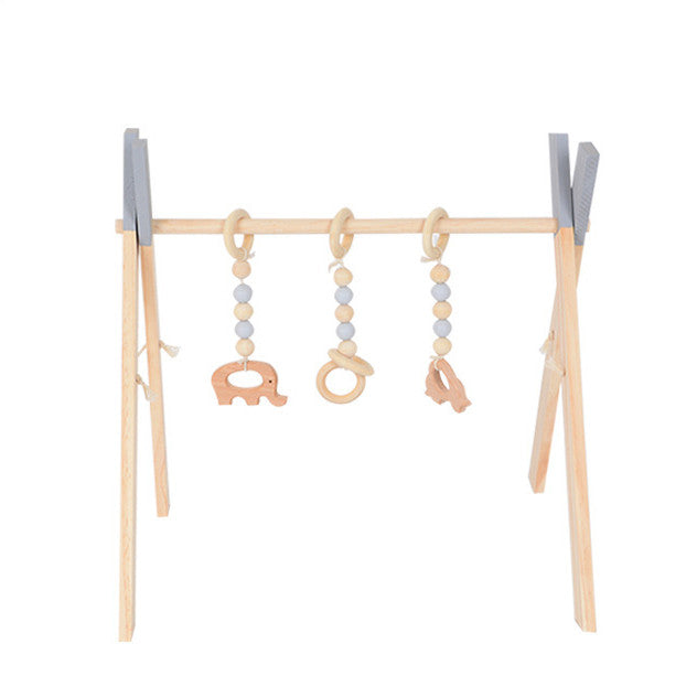 Scandi Wooden Baby Activity Gym | Montessori Hanging Toys for Sensory Play | Newborn to 6 Months