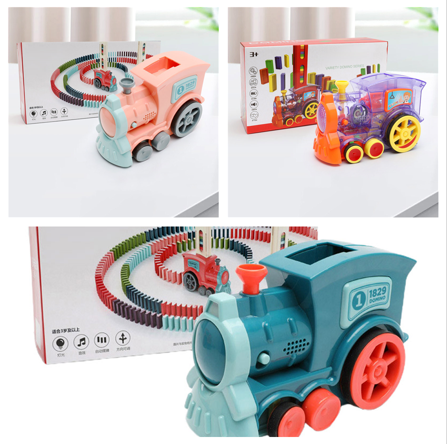 Automatic Domino Train Toy | Motorised Track Laying for Kids | STEM Puzzle with Light & Sound